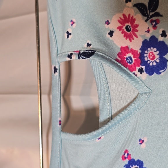 Girls 4t Bue Soft Floral Long Sleeve Dress - Picture 4 of 7